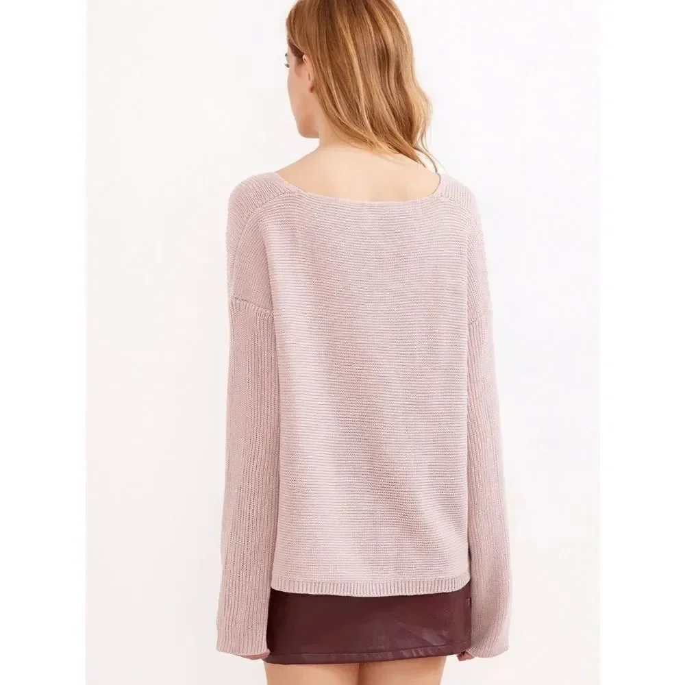 ✨HP✨V Neck Chevron Knit Dolman Sleeve Sweater✨
